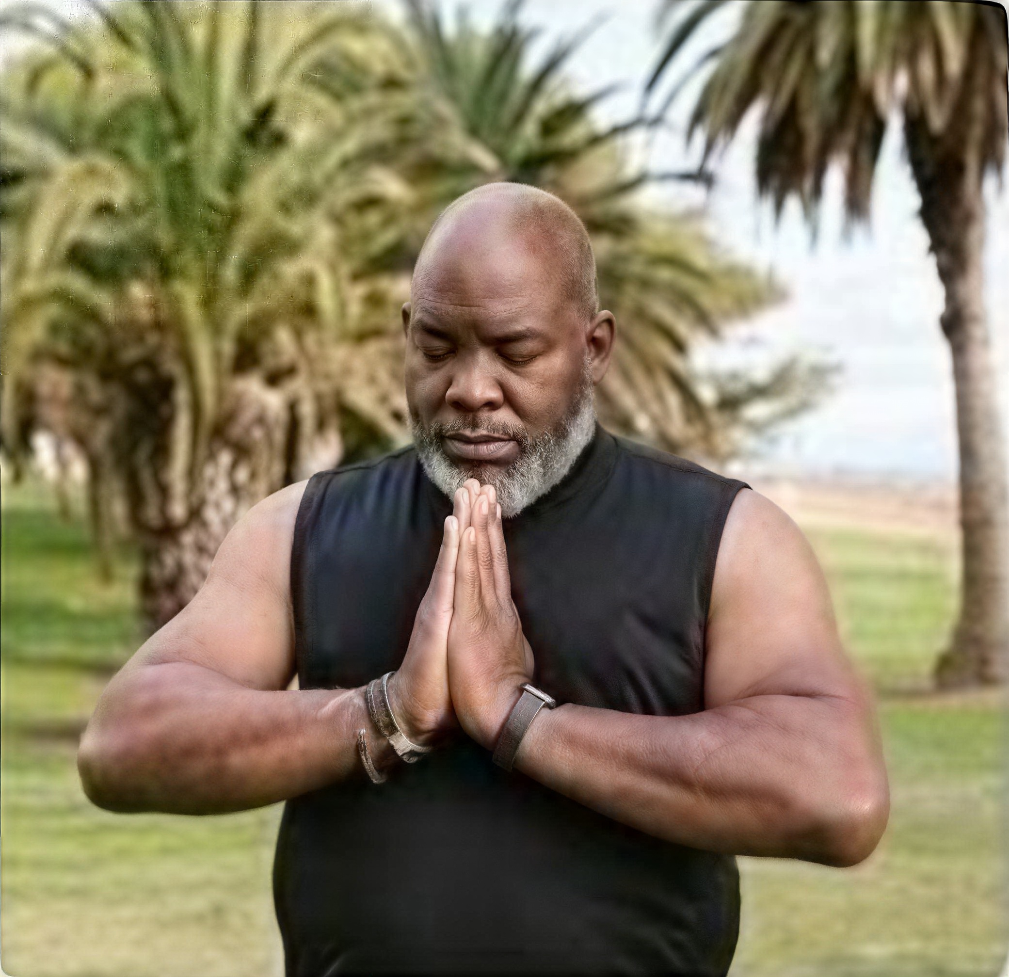 Man practicing mindfulness outdoors